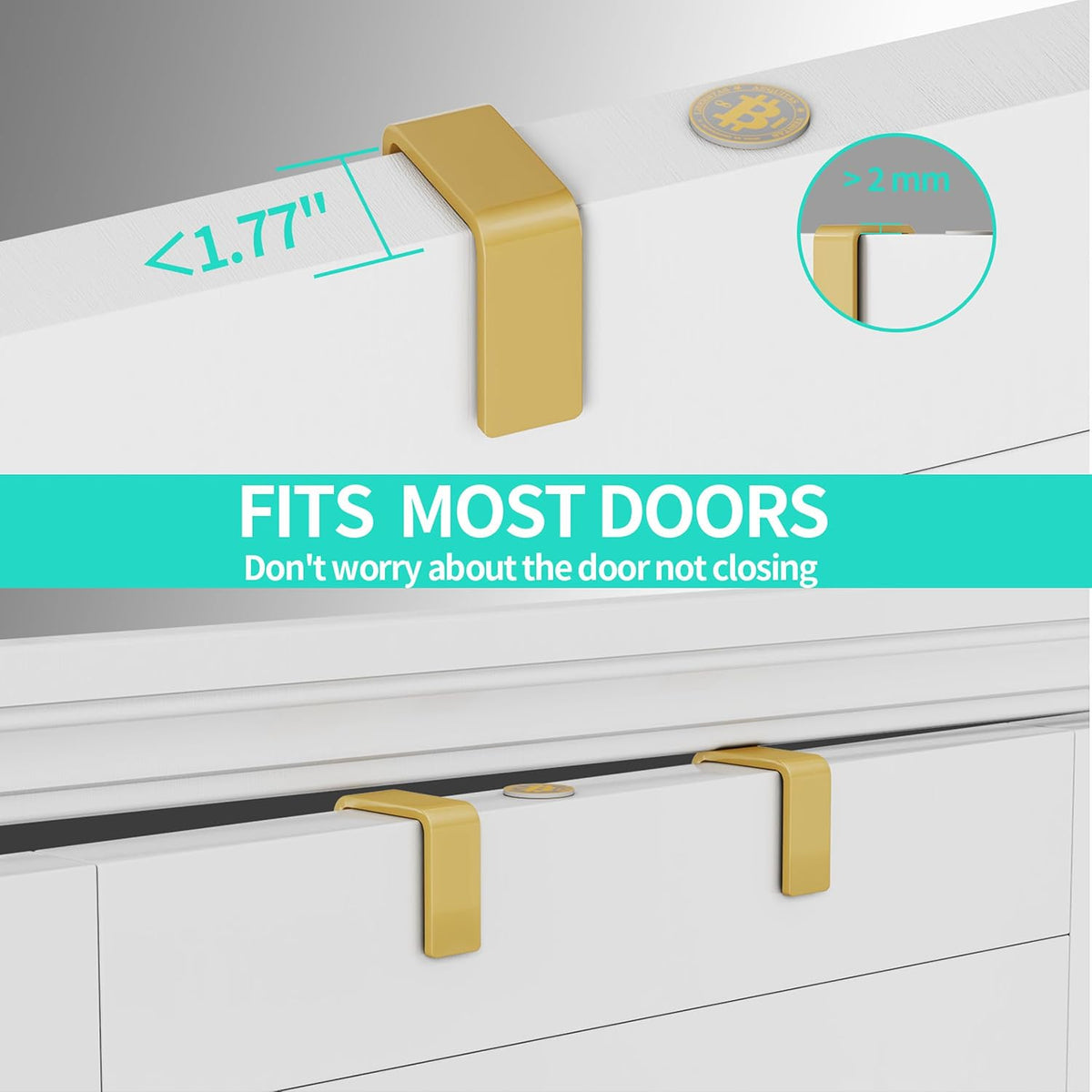 Over The Door Organizer - Hanging Door Organizer with 4 Metal Large Capacity Baskets and Adjustable Coat Hook for Bathroom Bedroom Kitchen Pantry Closet Cabinet