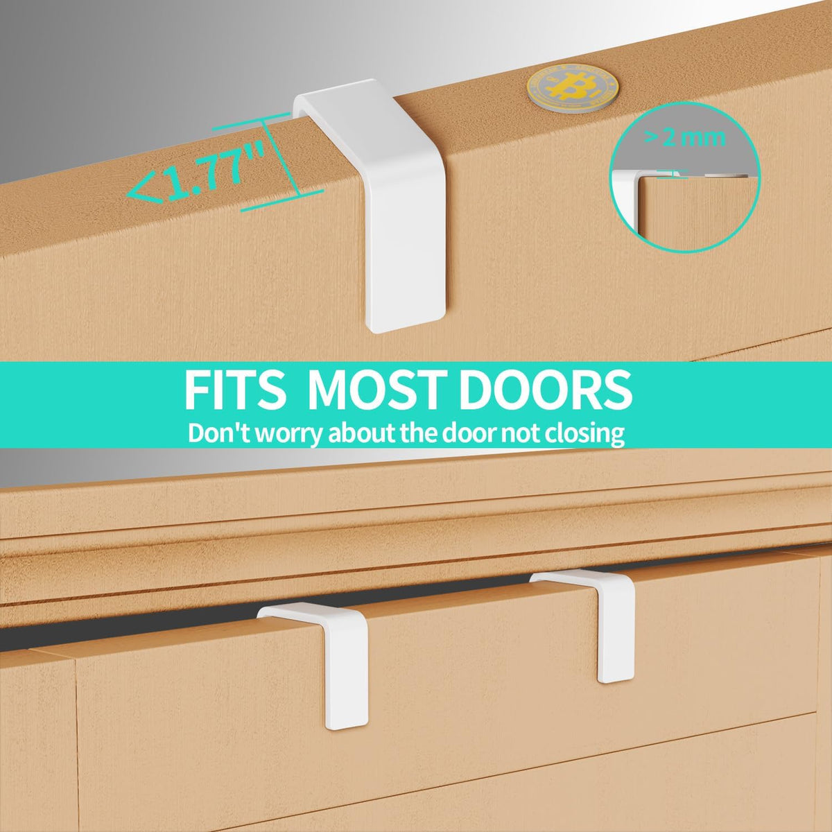 Over The Door Organizer - Hanging Door Organizer with 4 Metal Large Capacity Baskets and Adjustable Coat Hook for Bathroom Bedroom Kitchen Pantry Closet Cabinet
