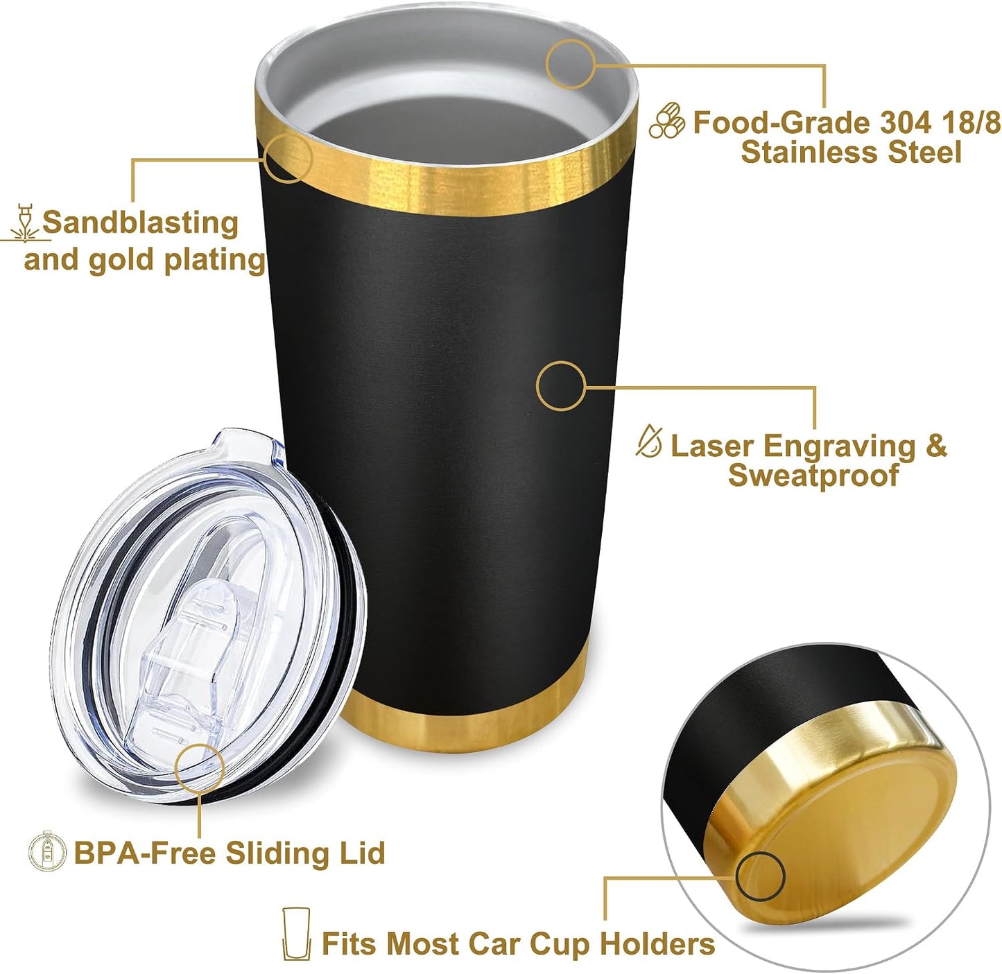 20 oz Insulated Tumblers Bulk with Lid Stainless Steel Tumbler,12 Pack | Navy,Double Wall Vacuum Travel Coffee Mug,BPA Free,for Hot and Cold Drinks,Gold Plated Powder Coated Cup,Laser engraving