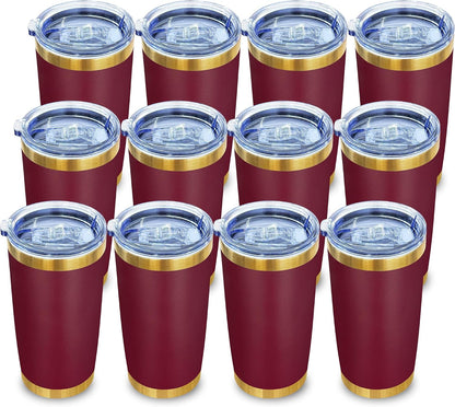 20 oz Insulated Tumblers Bulk with Lid Stainless Steel Tumbler,12 Pack | Navy,Double Wall Vacuum Travel Coffee Mug,BPA Free,for Hot and Cold Drinks,Gold Plated Powder Coated Cup,Laser engraving