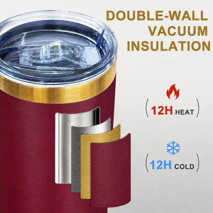 20 oz Insulated Tumblers Bulk with Lid Stainless Steel Tumbler,12 Pack | Navy,Double Wall Vacuum Travel Coffee Mug,BPA Free,for Hot and Cold Drinks,Gold Plated Powder Coated Cup,Laser engraving