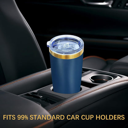 20 oz Insulated Tumblers Bulk with Lid Stainless Steel Tumbler,12 Pack | Navy,Double Wall Vacuum Travel Coffee Mug,BPA Free,for Hot and Cold Drinks,Gold Plated Powder Coated Cup,Laser engraving