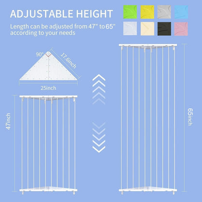 Corner Stuffed Animal Storage for Kids Room - Wall Mounted Stuffed Animal Organizer - Adjustable Plush Toy Holder Shelf for Nursery Playroom Bedroom (White)