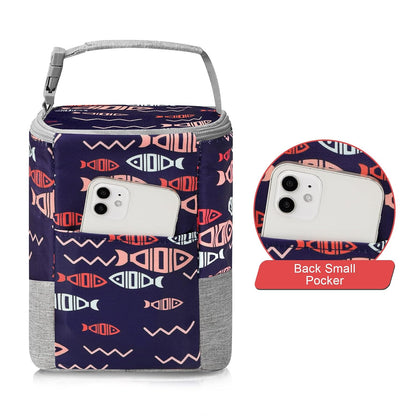 Breastmilk Cooler Bag, Baby Bottle Cooler Bags, Insulated Tote Bags On The Go, Fits 4 Large 8oz Bottles, for Nursing Mom Daycare Travel