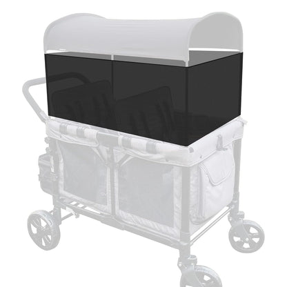 4-Sided Lightweight Elastic Mesh Sunshade Fence Compatible for Wonderfold W4/W2 Wagon Stroller All Models,Not Obstructing Vision Sunshade Net (Black)