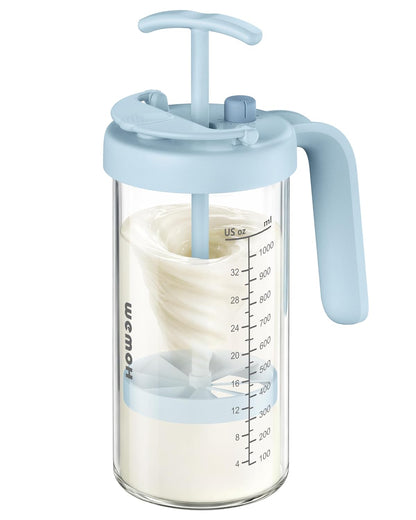 Borosilicate Glass Breast Milk Pitcher with Upgraded Mixer, Blue