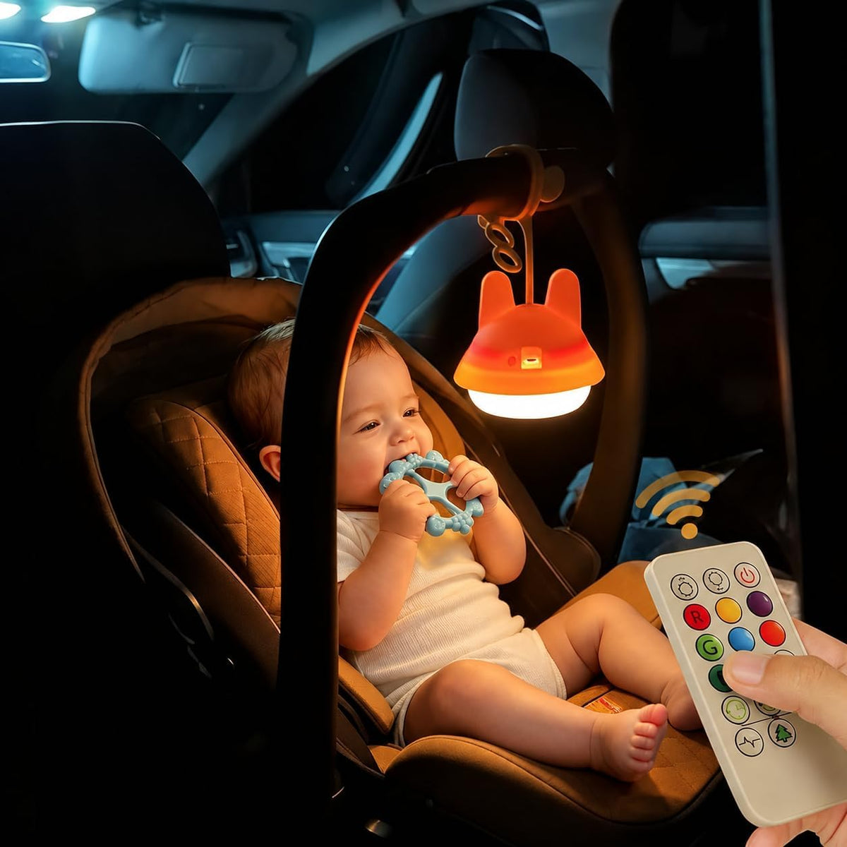 Baby Car Seat Light for Night Driving, Rechargeable Car Seat Night Light for Babies, Soft Glow Backseat Travel Light with Gentle Eye Caring Design for Infants & Toddlers