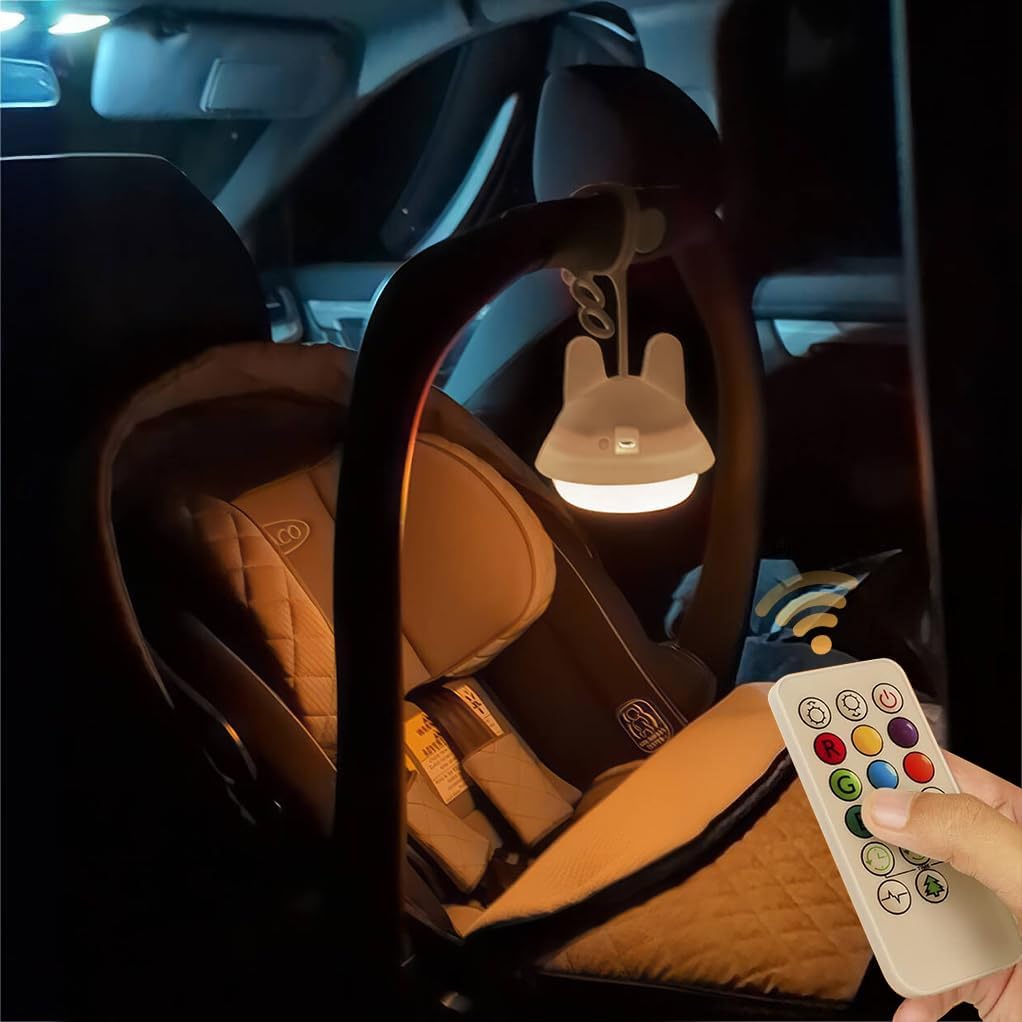 Baby Car Seat Light for Night Driving, Rechargeable Car Seat Night Light for Babies, Soft Glow Backseat Travel Light with Gentle Eye Caring Design for Infants & Toddlers