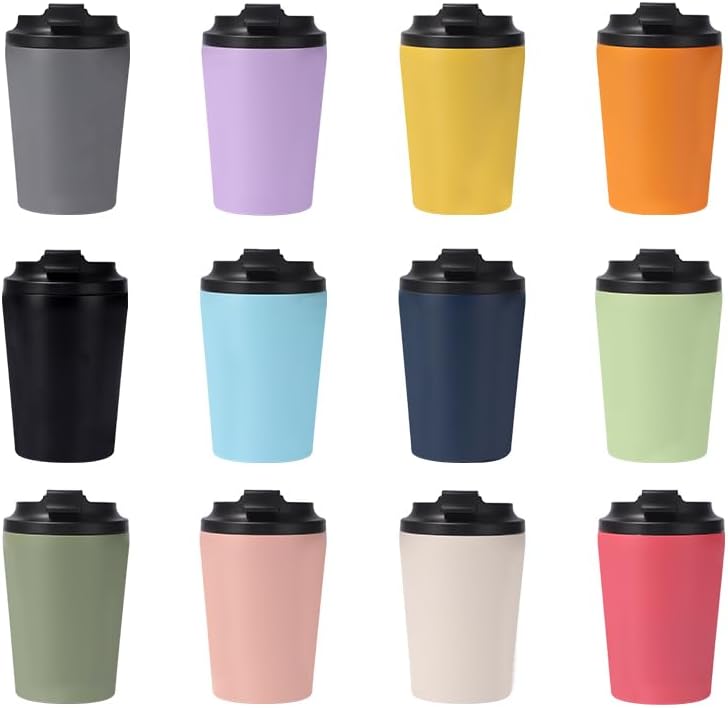 12oz Mini Insulated Coffee Cup - 304 Stainless Steel & Ceramic Lined Tumbler, Leak-Proof Portable Travel Mug for Car Office Outdoor, BPA-Free Double Wall Vacuum (purplish blue)