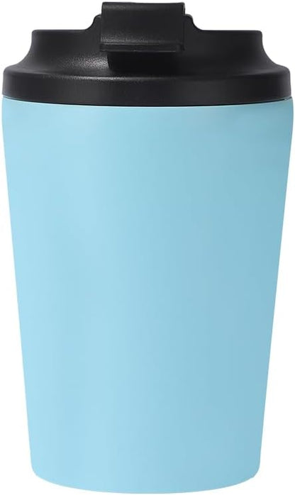 12oz Mini Insulated Coffee Cup - 304 Stainless Steel & Ceramic Lined Tumbler, Leak-Proof Portable Travel Mug for Car Office Outdoor, BPA-Free Double Wall Vacuum (purplish blue)