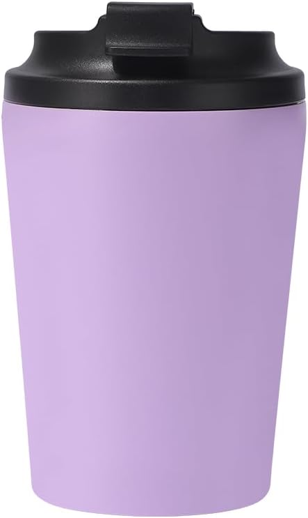 12oz Mini Insulated Coffee Cup - 304 Stainless Steel & Ceramic Lined Tumbler, Leak-Proof Portable Travel Mug for Car Office Outdoor, BPA-Free Double Wall Vacuum (purplish blue)
