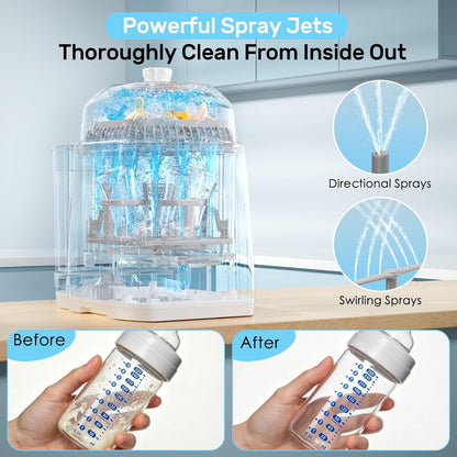 Bottle Washer Pro, All-in-One Baby Bottle Washer and Sterilizer & Dryer with 60 Detergent Tablets, Cleaning Machine for Bottles, Pump Parts & Baby Essentials, Deep Cleaning, Replaces Hand Washing