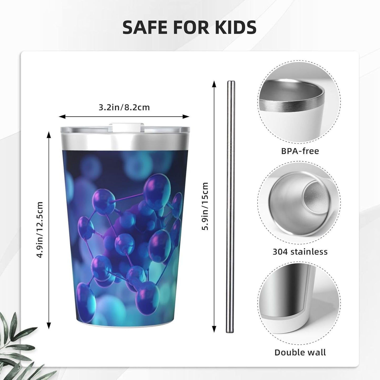 Clear and crystalline Insulated Straw Cup Ideal for Gym use or Carrying on The go