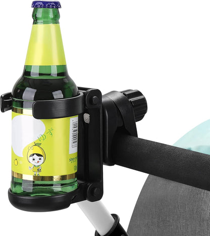 Stroller Cup Holder, Foldable 360° Rotatable Universal Cup Holder for Bike, Wheelchair, Walker, Scooter