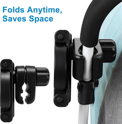 Stroller Cup Holder, Foldable 360° Rotatable Universal Cup Holder for Bike, Wheelchair, Walker, Scooter