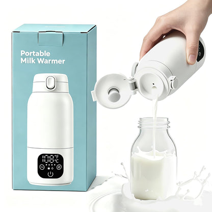 Portable Cordless Bottle Warmer, 17oz Fast Heating Milk Warmer for Travel