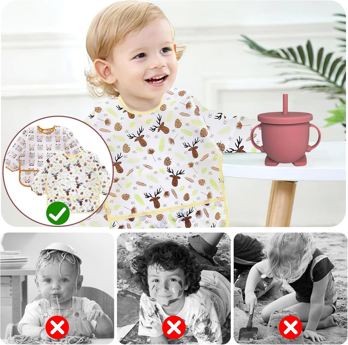Silicone Baby Feeding Set, 14 Pcs Baby Led Weaning Supplies, Baby Spoons & Forks Suction Bowl Divided Plate Bib Cup, First Stage Solid Food Eating Utensils - 6+ Months (Blue)