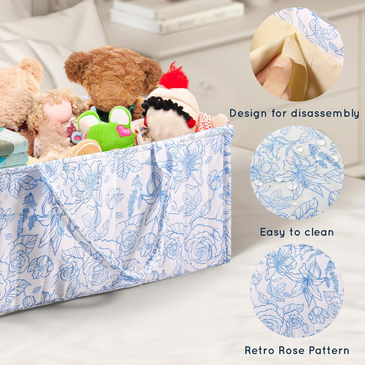 Baby Diaper Caddy Organizer, Newborn Essential Storage for Diaper Changing Station, with Removable Divider for Home and Outdoor