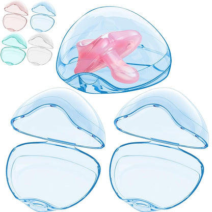 Pacifier Case, BPA Free Pacifier Holder Case,Transparent Container Box for Baby Binky（Not Included),Essential Pacifier Accessories,Alway Keep Paci Clean,Easy to Clean(Pink)