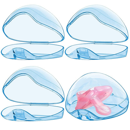 Pacifier Case, BPA Free Pacifier Holder Case,Transparent Container Box for Baby Binky（Not Included),Essential Pacifier Accessories,Alway Keep Paci Clean,Easy to Clean(Pink)
