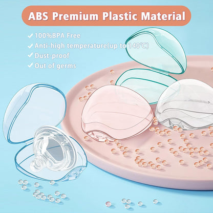 Pacifier Case, BPA Free Pacifier Holder Case,Transparent Container Box for Baby Binky（Not Included),Essential Pacifier Accessories,Alway Keep Paci Clean,Easy to Clean(Pink)
