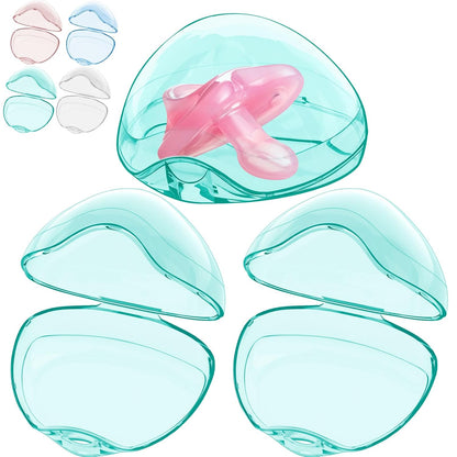 Pacifier Case, BPA Free Pacifier Holder Case,Transparent Container Box for Baby Binky（Not Included),Essential Pacifier Accessories,Alway Keep Paci Clean,Easy to Clean(Pink)