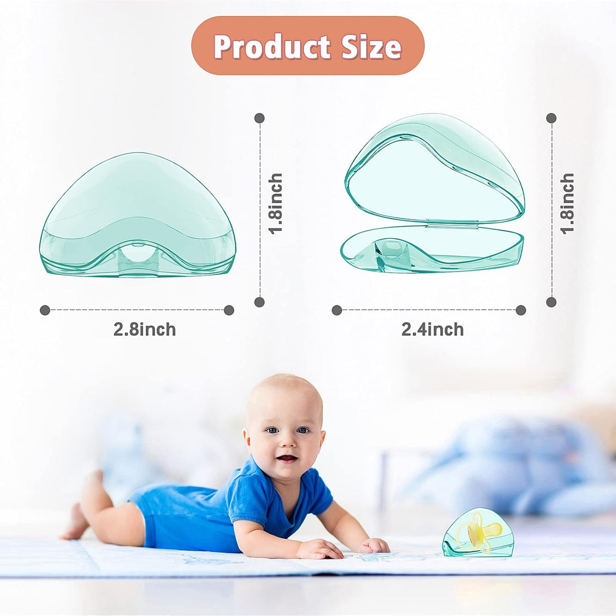 Pacifier Case, BPA Free Pacifier Holder Case,Transparent Container Box for Baby Binky（Not Included),Essential Pacifier Accessories,Alway Keep Paci Clean,Easy to Clean(Pink)