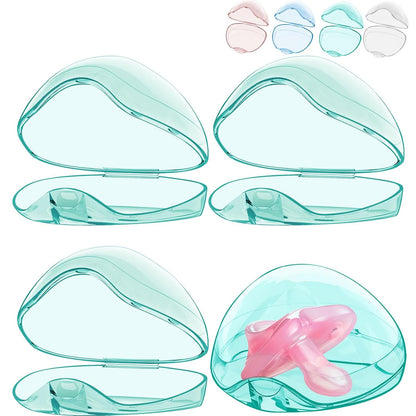 Pacifier Case, BPA Free Pacifier Holder Case,Transparent Container Box for Baby Binky（Not Included),Essential Pacifier Accessories,Alway Keep Paci Clean,Easy to Clean(Pink)