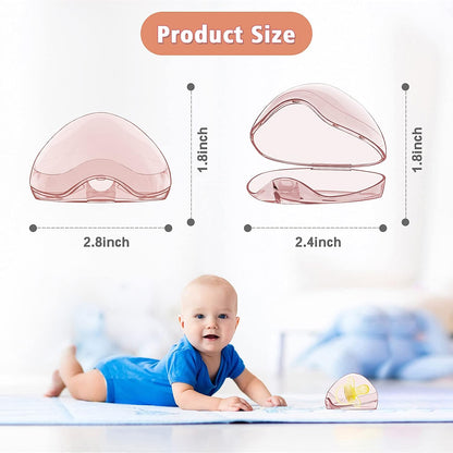Pacifier Case, BPA Free Pacifier Holder Case,Transparent Container Box for Baby Binky（Not Included),Essential Pacifier Accessories,Alway Keep Paci Clean,Easy to Clean(Pink)
