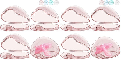 Pacifier Case, BPA Free Pacifier Holder Case,Transparent Container Box for Baby Binky（Not Included),Essential Pacifier Accessories,Alway Keep Paci Clean,Easy to Clean(Pink)