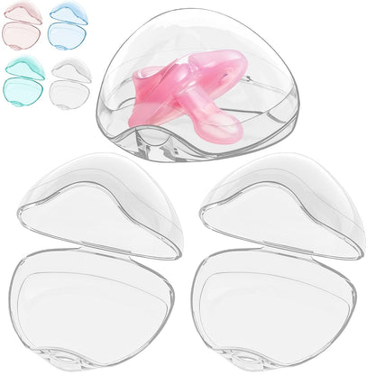 Pacifier Case, BPA Free Pacifier Holder Case,Transparent Container Box for Baby Binky（Not Included),Essential Pacifier Accessories,Alway Keep Paci Clean,Easy to Clean(Pink)