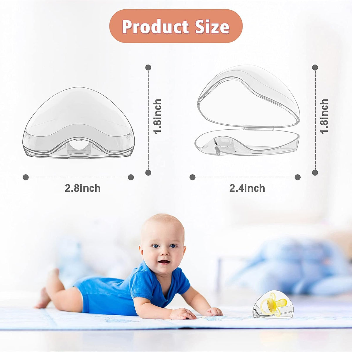 Pacifier Case, BPA Free Pacifier Holder Case,Transparent Container Box for Baby Binky（Not Included),Essential Pacifier Accessories,Alway Keep Paci Clean,Easy to Clean(Pink)