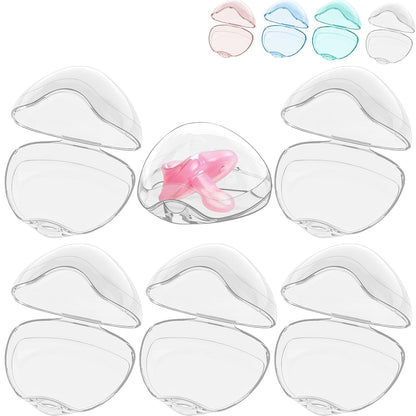 Pacifier Case, BPA Free Pacifier Holder Case,Transparent Container Box for Baby Binky（Not Included),Essential Pacifier Accessories,Alway Keep Paci Clean,Easy to Clean(Pink)