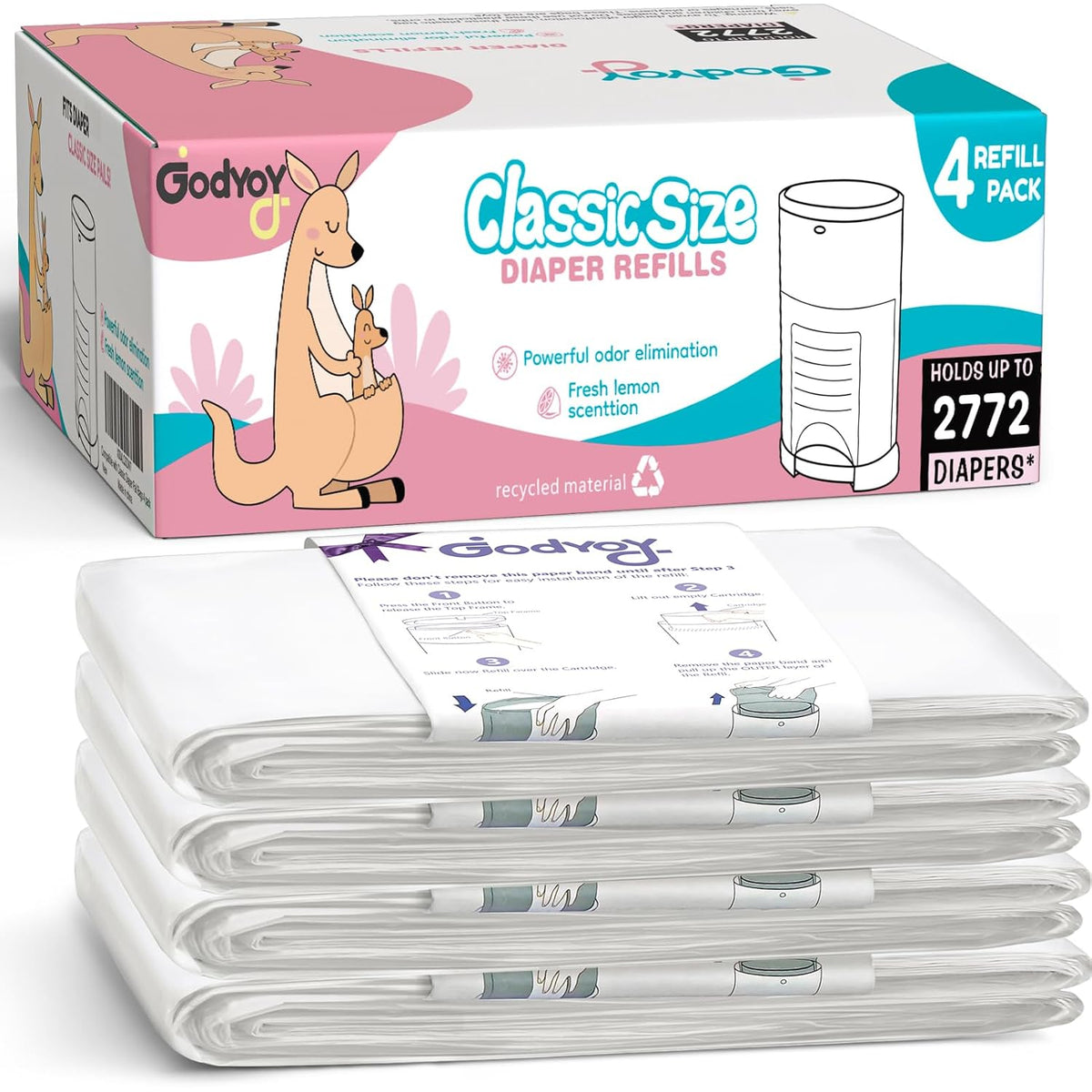 Refills Compatible with DEKOR Classic Diaper Pail Refill Bags