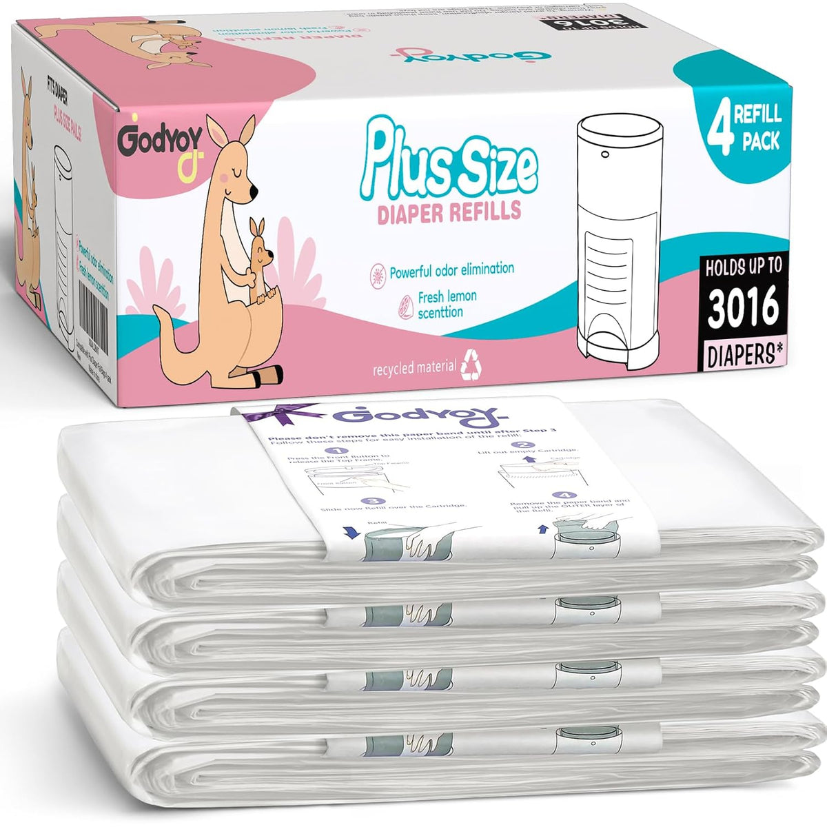 Refills Compatible with DEKOR Classic Diaper Pail Refill Bags