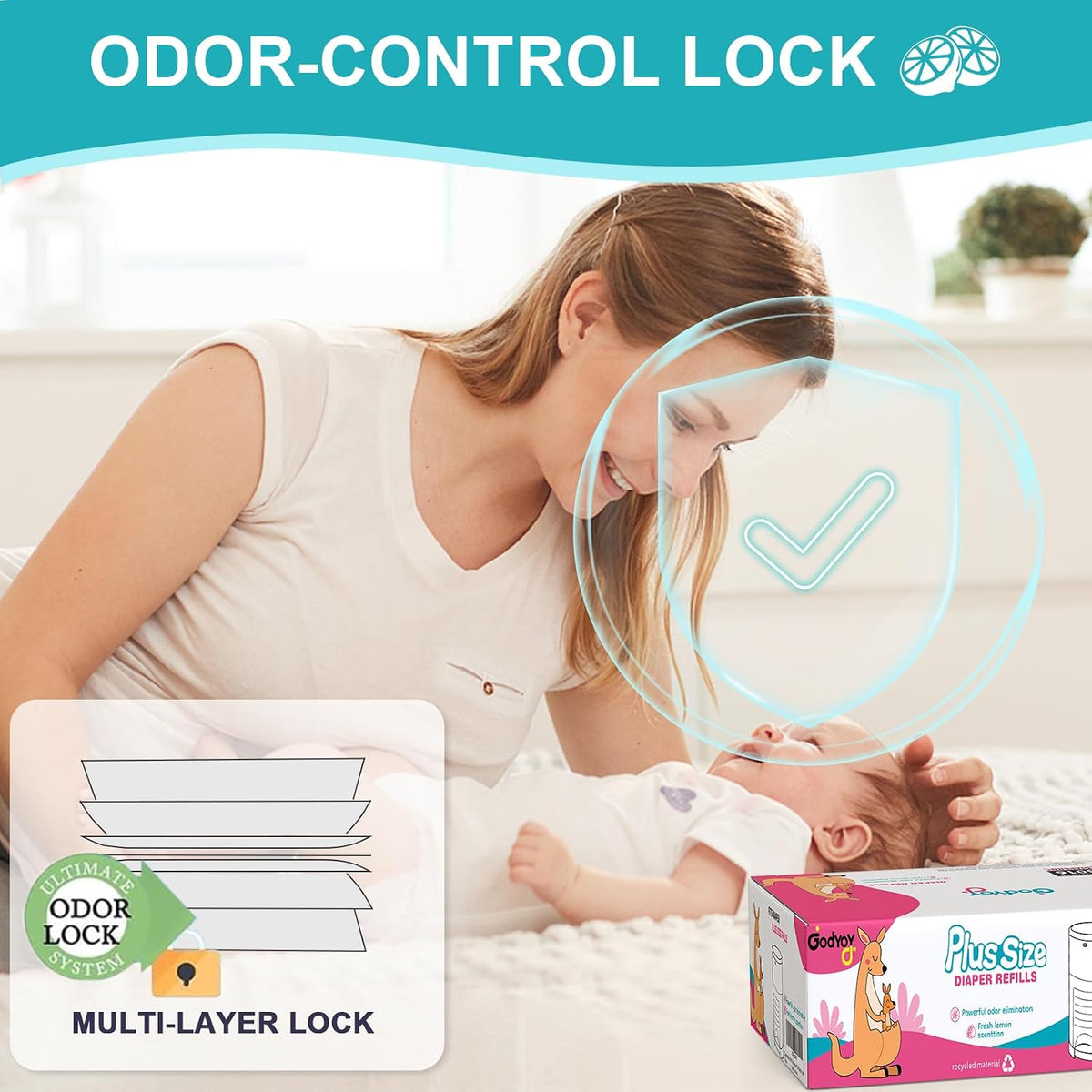Refills Compatible with DEKOR Classic Diaper Pail Refill Bags