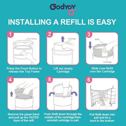 Refills Compatible with DEKOR Classic Diaper Pail Refill Bags