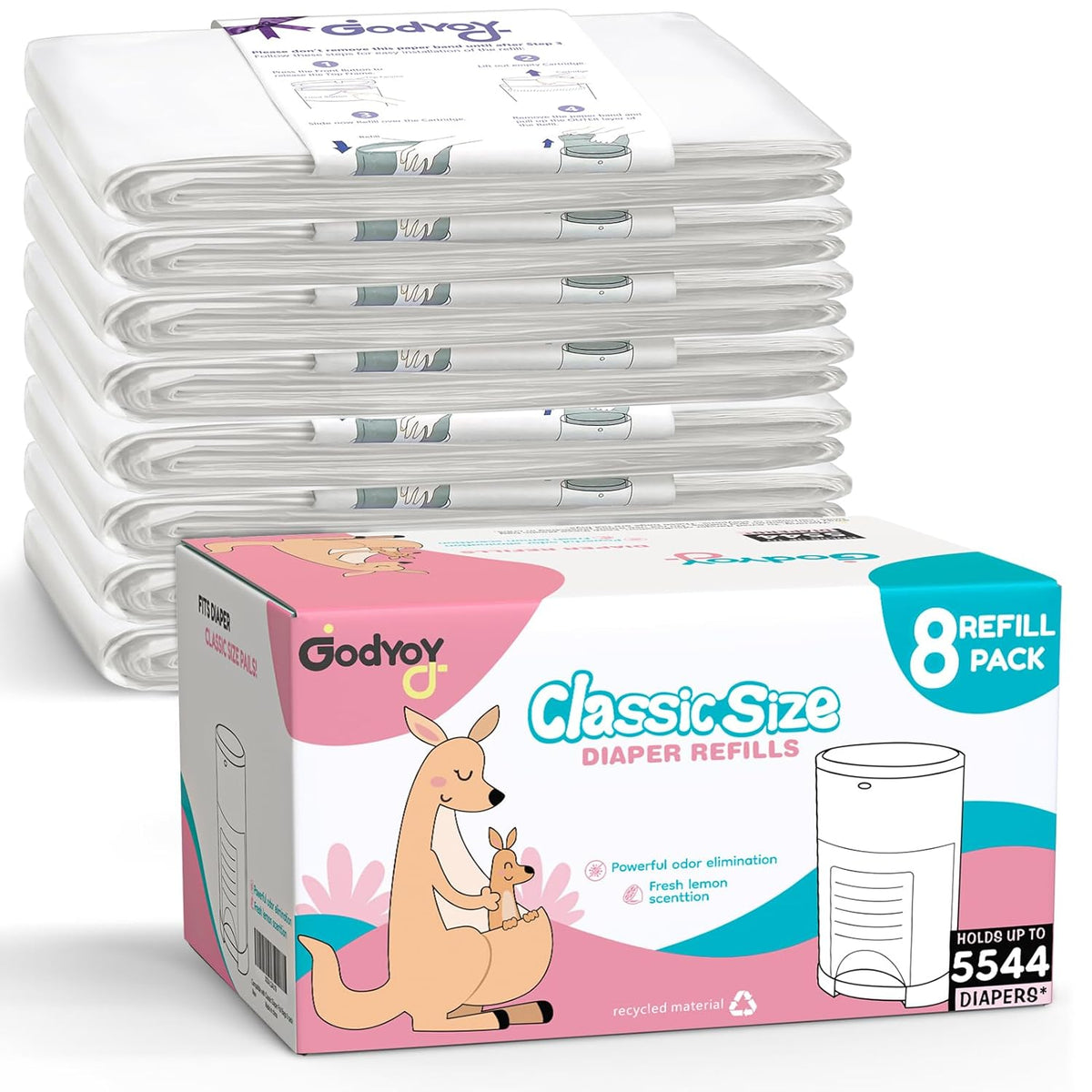 Refills Compatible with DEKOR Classic Diaper Pail Refill Bags