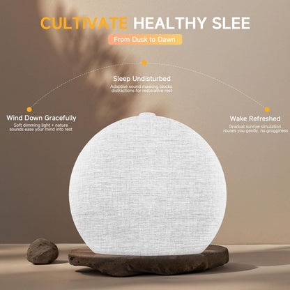 Sunrise Alarm Clock, Noise Sound Machine Night Light, Wood Grain