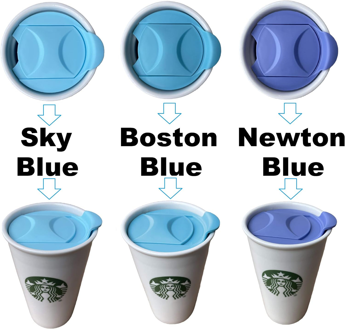 Replacement Lid for Coffee Mug & Tea Cup - Competible With Starbucks Ceramic Travel Mug 10oz / 12oz / 16oz, Slide Lid,Tumbler Lid, Mug Lid, Cup Lid