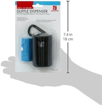 J.L. Childress Bag 'N Bags, Portable Fabric Duffel Dispenser and Waste Bag Refill, Easily Hooks to Stroller or Diaper Bag, Includes 30 Disposable Bags, Black