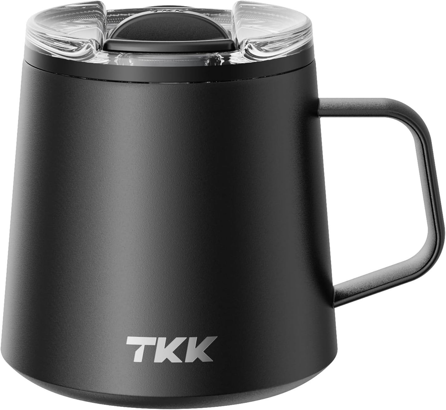 12 oz Insulated Coffee Mug with Handle Ceramic Coating Detachable Slider Lid Stainless Steel Tumbler Double Wall Vacuum Travel Cup