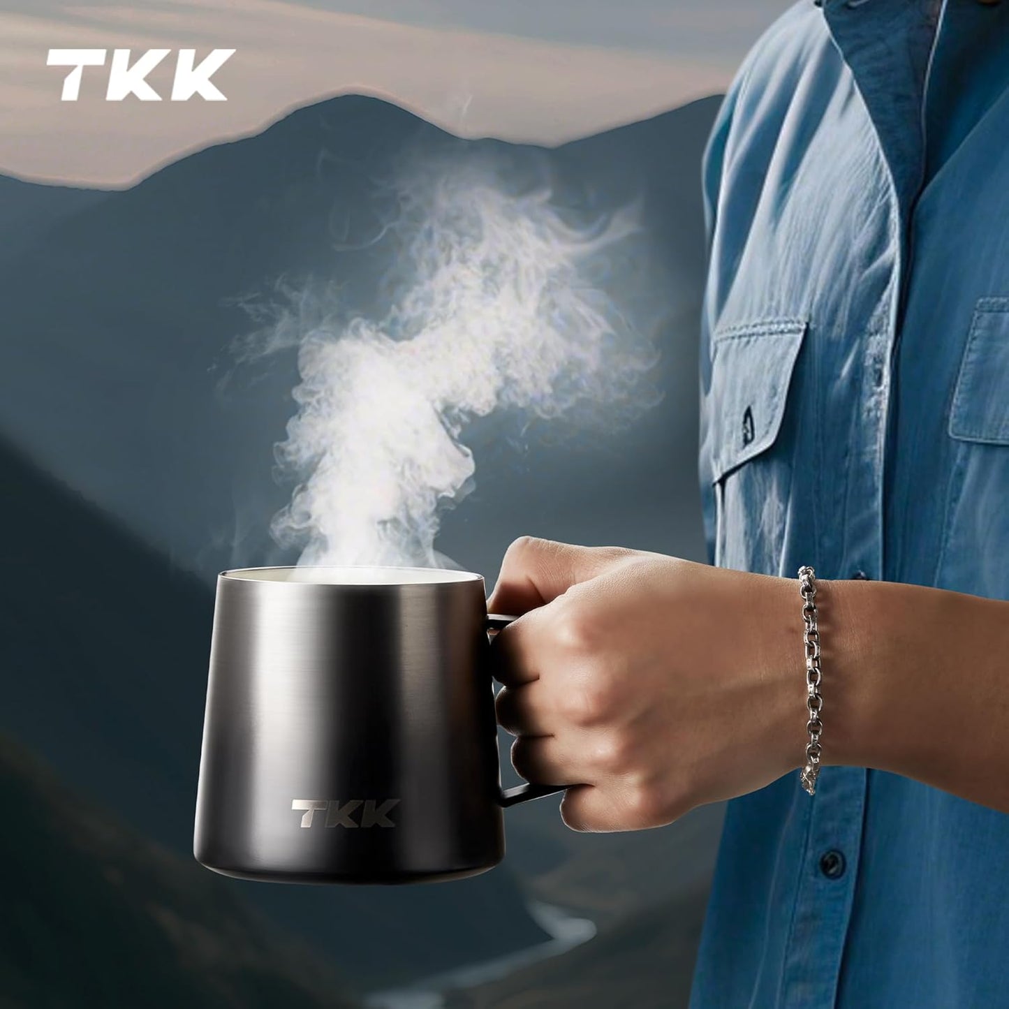 12 oz Insulated Coffee Mug with Handle Ceramic Coating Detachable Slider Lid Stainless Steel Tumbler Double Wall Vacuum Travel Cup