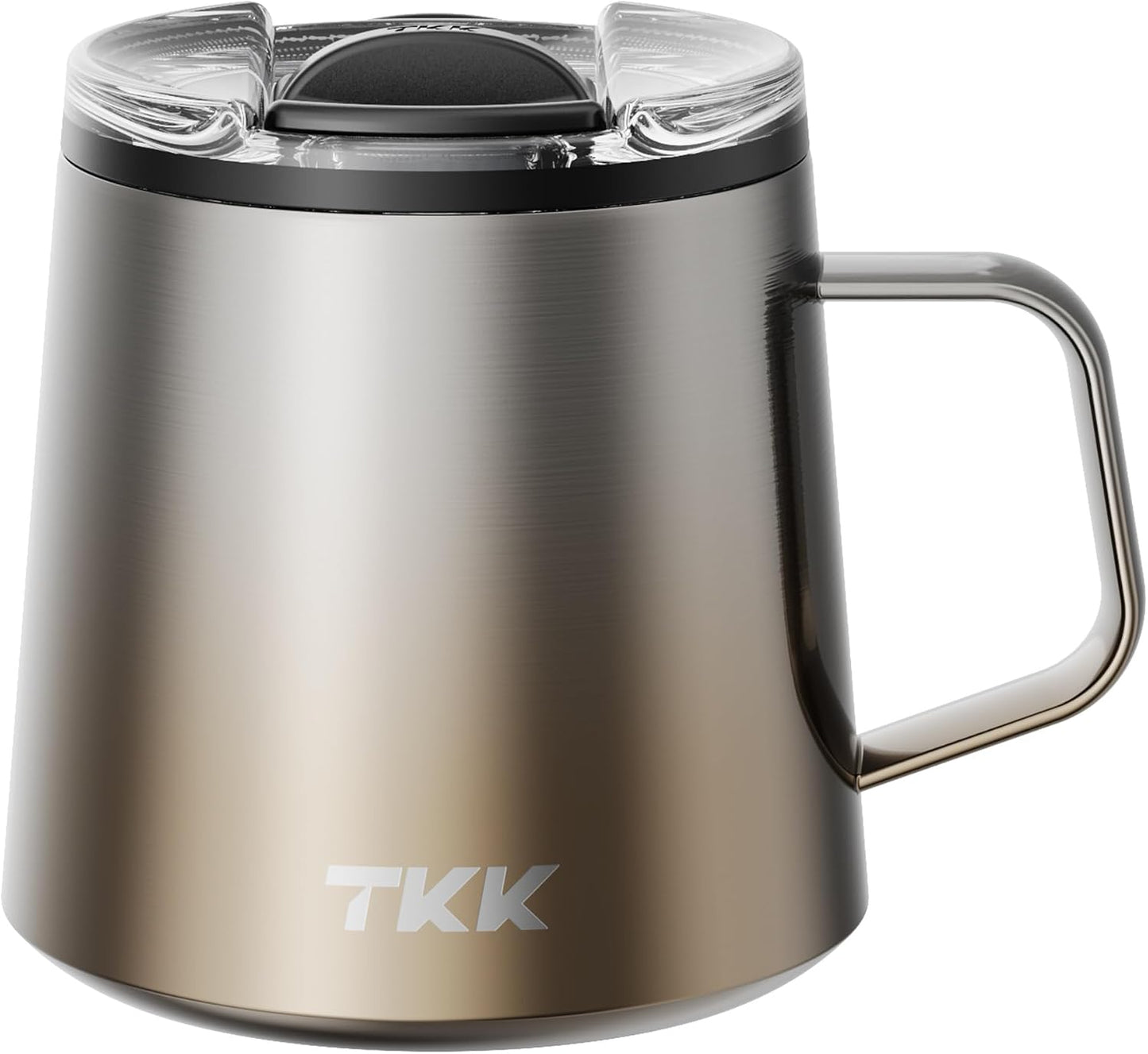 12 oz Insulated Coffee Mug with Handle Ceramic Coating Detachable Slider Lid Stainless Steel Tumbler Double Wall Vacuum Travel Cup