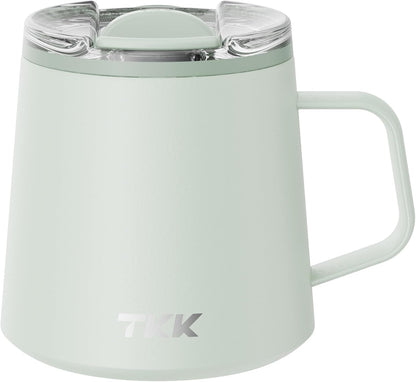 12 oz Insulated Coffee Mug with Handle Ceramic Coating Detachable Slider Lid Stainless Steel Tumbler Double Wall Vacuum Travel Cup