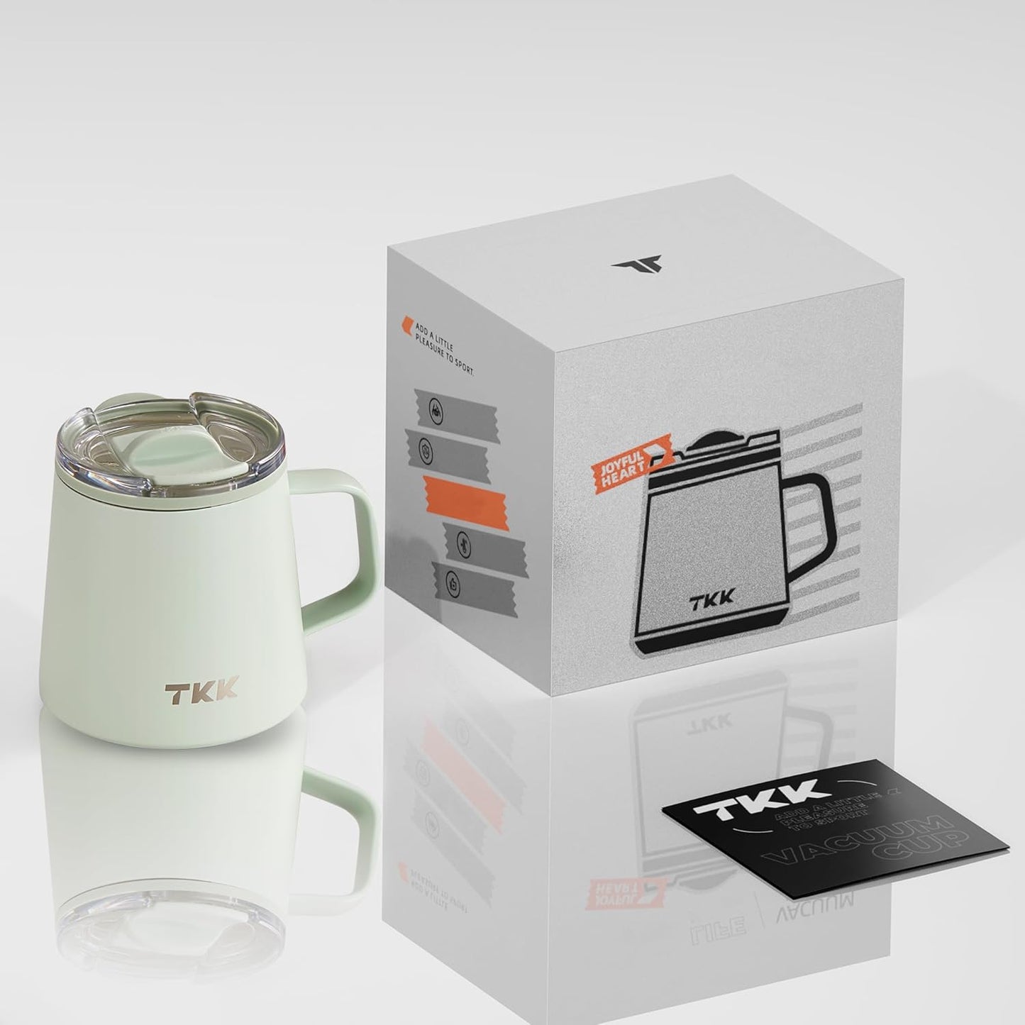 12 oz Insulated Coffee Mug with Handle Ceramic Coating Detachable Slider Lid Stainless Steel Tumbler Double Wall Vacuum Travel Cup