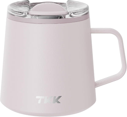 12 oz Insulated Coffee Mug with Handle Ceramic Coating Detachable Slider Lid Stainless Steel Tumbler Double Wall Vacuum Travel Cup