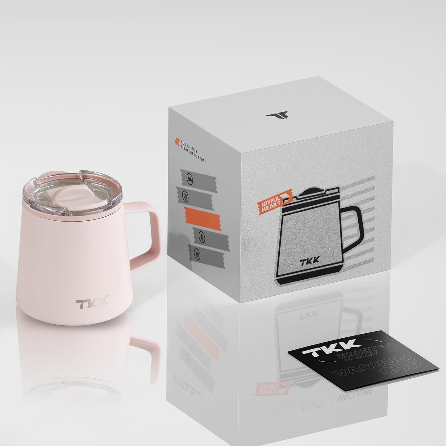 12 oz Insulated Coffee Mug with Handle Ceramic Coating Detachable Slider Lid Stainless Steel Tumbler Double Wall Vacuum Travel Cup