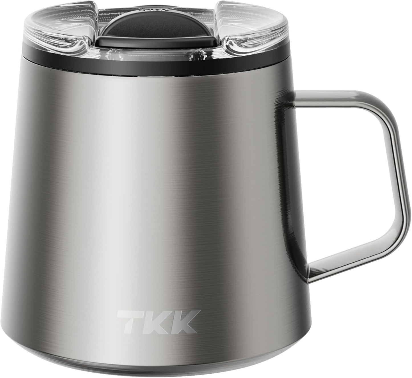 12 oz Insulated Coffee Mug with Handle Ceramic Coating Detachable Slider Lid Stainless Steel Tumbler Double Wall Vacuum Travel Cup