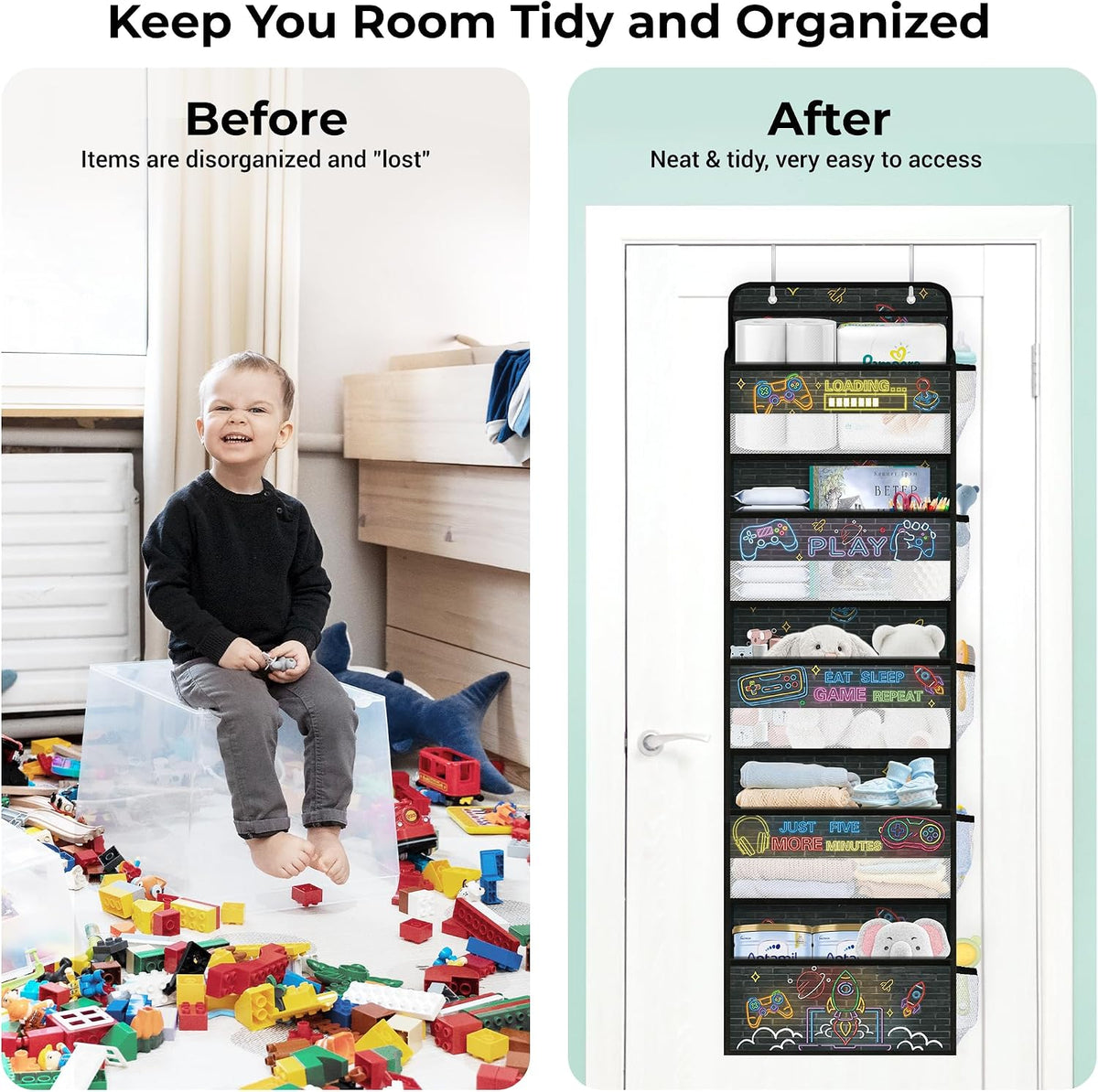 Gamer Over the Door Organizer Diaper Toy Nursery Hanging Shelf